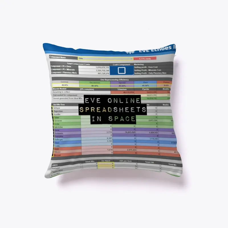 Eve Online - SOUSN - SpreadSheet Pillow